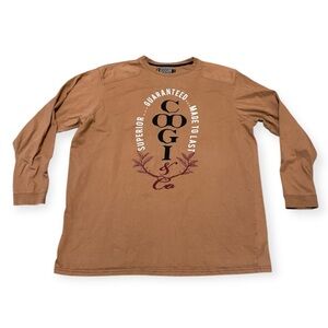 COOGI Long Sleeve Graphic T Shirt Men Size Tan Superior Guaranteed Size 4X